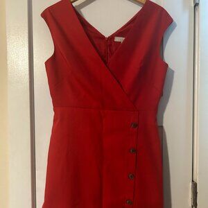 SUMMER SALE! LOFT Size 6 Red shift dress with buttons